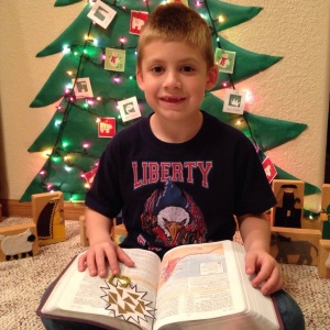 Jackson reading the Bible